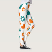 Niedliche Print & Hearts Leggings - Orange & Blue (Rechts)
