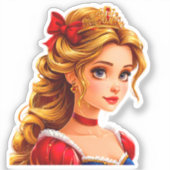 Niedliche Prinzessin Aufkleber (Vorderseite)