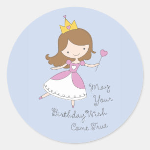 Niedliche Prinzessin Birthday Wish Stickers