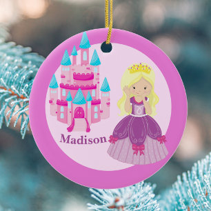 Niedliche Prinzessin Blonde Girl Custom Kinder Wei Keramik Ornament
