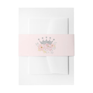 Niedliche Prinzessin Blush Pink Silver Baby Girl G Einladungsbanderole