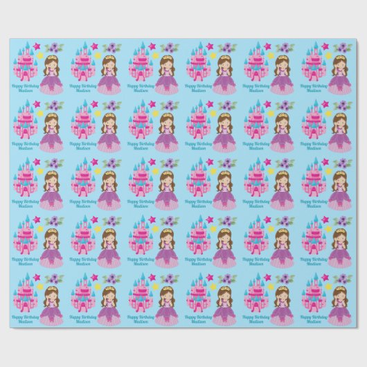 Niedliche Prinzessin Burg Custom Ice Geschenkpapier (Flach)