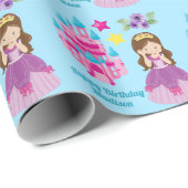 Niedliche Prinzessin Burg Custom Ice Geschenkpapier (Rolleneckpunkt)