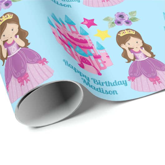 Niedliche Prinzessin Burg Custom Ice Geschenkpapier (Rolleneckpunkt)