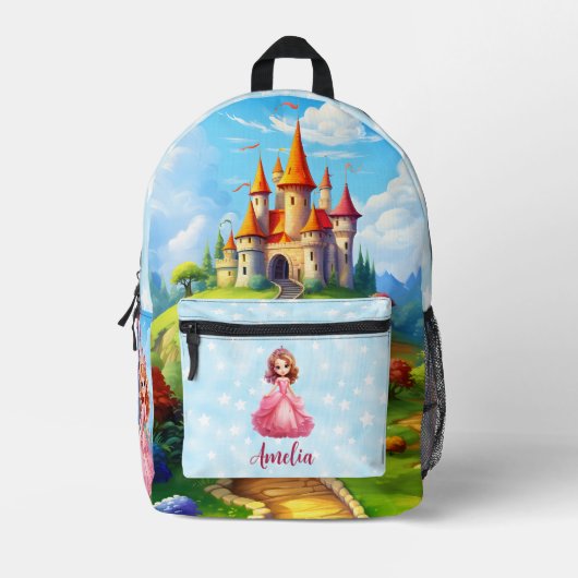 Niedliche Prinzessin Burg Fairytale Verzauberter R Bedruckter Rucksack (Vorderseite)