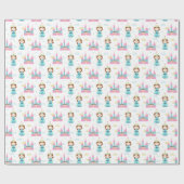 Niedliche Prinzessin Burg Rosa Geschenkpapier (Flach)