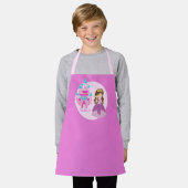 Niedliche Prinzessin Burg Rosa Monogramm Kinder Schürze (Getragen)
