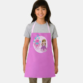Niedliche Prinzessin Burg Rosa Monogramm Kinder Schürze (Insitu)