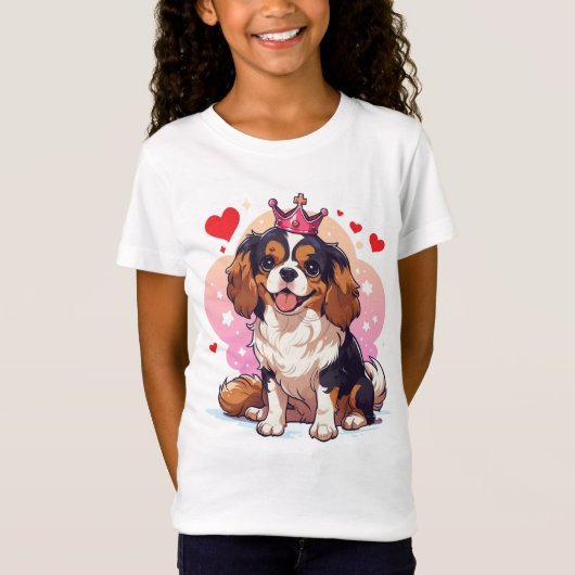 Niedliche Prinzessin Cavalier King Charles mit ein T-Shirt (Vorderseite)