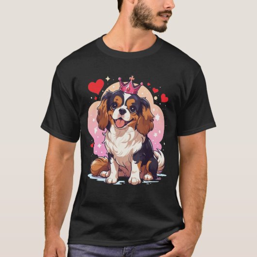 Niedliche Prinzessin Cavalier King Charles mit ein T-Shirt (Vorderseite)