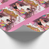 Niedliche Prinzessin Geschenkpapier (Ecke)
