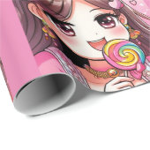 Niedliche Prinzessin Geschenkpapier (Rolleneckpunkt)