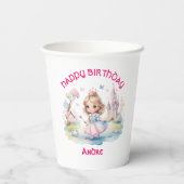 Niedliche Prinzessin in Whimsical Wonderland Paper Pappbecher (Rückseite)