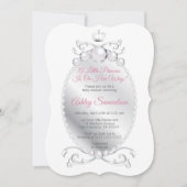 Niedliche Prinzessin ist auf ihrem Weg Baby Dusche Einladung (Vorderseite)