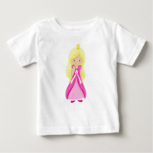Niedliche Prinzessin, Krone, Blondhaar, rosa Kleid Baby T-shirt
