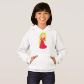 Niedliche Prinzessin, Krone, Blondhaar, Rotes Klei Hoodie (Vorne ganz)
