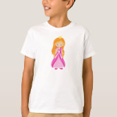 Niedliche Prinzessin, Krone, orangefarbenes Haar, T-Shirt (Vorderseite)