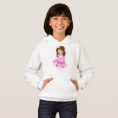 Niedliche Prinzessin, Krone, rosa Kleid, braune Ha Hoodie (Vorne ganz)