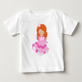 Niedliche Prinzessin, Krone, rosa Kleid, orangefar Baby T-shirt