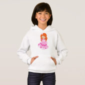 Niedliche Prinzessin, Krone, rosa Kleid, orangefar Hoodie (Vorne ganz)