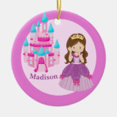 Niedliche Prinzessin Mädchen Custom Kids Pink Weih Keramik Ornament (Vorne)