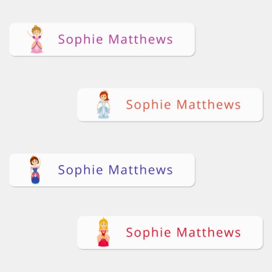 Niedliche Prinzessin mit benutzerdefiniertem Perso Etiketten (Gruppe)