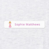 Niedliche Prinzessin mit benutzerdefiniertem Perso Etiketten (Design 1)