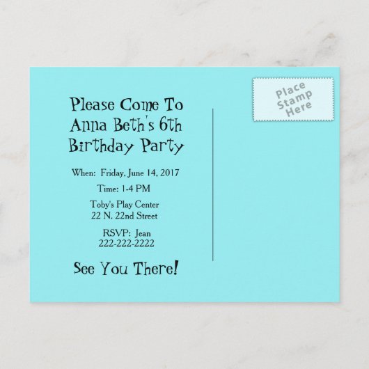 Niedliche Prinzessin mit Krongeburt Einladung (Rückseite)