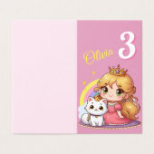 Niedliche Prinzessin mit weißer Katze individuell (Außenseite Aufgefaltet)