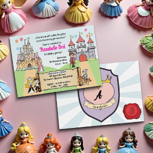 Niedliche Prinzessin & Prince Fairytale Burg Einladung