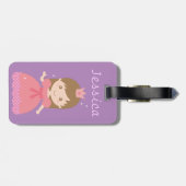 Niedliche Prinzessin, rosa für kleine Mädchen Gepäckanhänger (Rückseite horizontal)