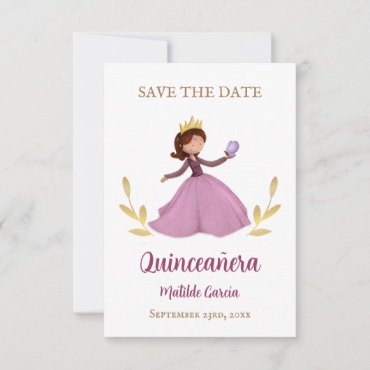 Niedliche Prinzessin Save The Date (Vorderseite)