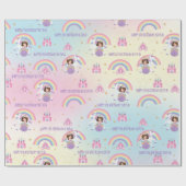 Niedliche Prinzessin und Einhorn-Regenbogen Geburt Geschenkpapier (Flach)