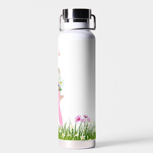 Niedliche Prinzessinnen und Blume Trinkflasche (Rückseite)