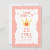 Niedliche Prinzesskatze in rosa Kleid Whimsistisch Einladung (Rückseite)