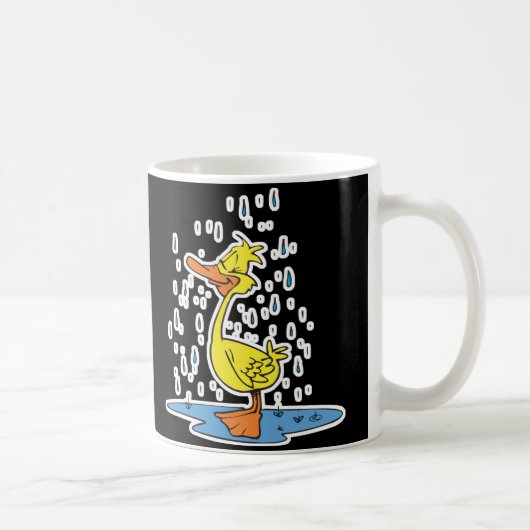 niedliche Puddelente im Regen Kaffeetasse (Rechts)