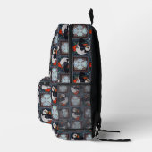 Niedliche PuffBirds Wintermuster Bedruckter Rucksack (Rechts)