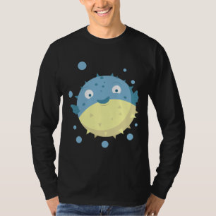 Niedliche Puffer Fish Blue T-Shirt