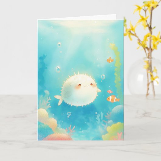 Niedliche Puffer Karte (Gelbe Blume)