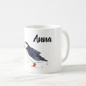 Niedliche Puffin-Illustration mit kundengerechtem Kaffeetasse (VorderseiteRechts)