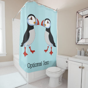 Niedliche Puffins Design Duschvorhang