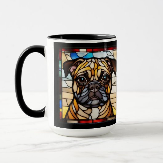 Niedliche Pug-Keramik-Kaffeetasse Tasse (Links)