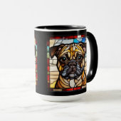 Niedliche Pug-Keramik-Kaffeetasse Tasse (VorderseiteRechts)