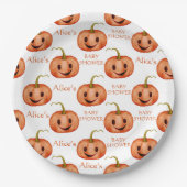 Niedliche Pumkin Halloween Kinderdusche Pappteller (Vorderseite)
