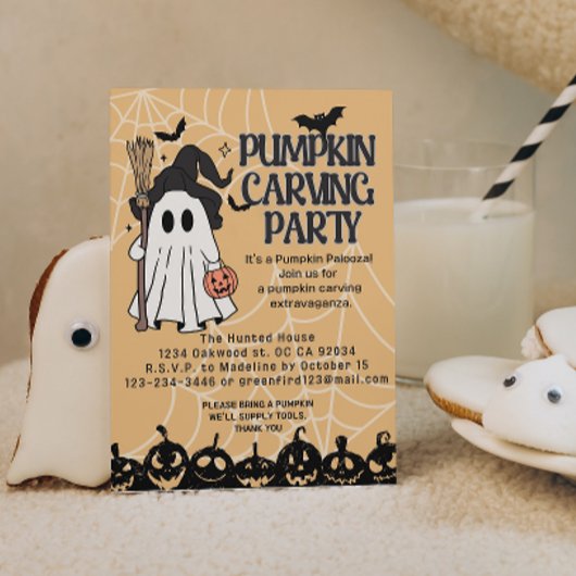 Niedliche Pumkin Schnitzer Halloween Einladungen