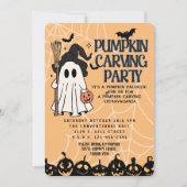 Niedliche Pumkin Schnitzer Halloween Einladungen (Vorderseite)