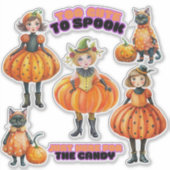 Niedliche Pumpkatzenmädchen und Katzenaufkleber Aufkleber (Vorderseite)