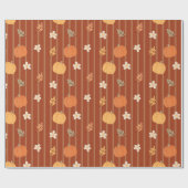 Niedliche Pumpketten & Blätter Nahtloser Herbststr Geschenkpapier (Flach)