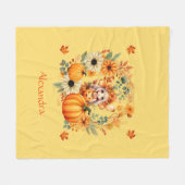 Niedliche Pumpkettenmaus im Herbstkranz Fleecedecke (Vorderseite (Horizontal))
