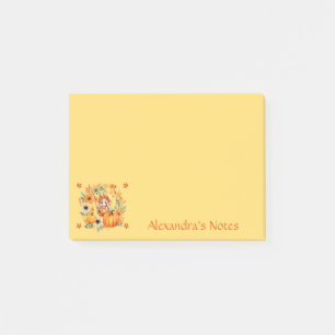 Niedliche Pumpkettenmaus im Herbstkranz Post-it Klebezettel